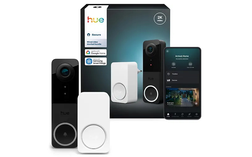 Philips uksekell Hue Secure Video Doorbell + Smart Chime, valge/must