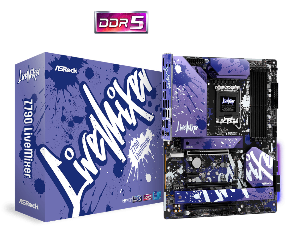 ASRock emaplaat Z790 LiveMixer Intel LGA1700 DDR5 ATX, 90-MXBK10-A0UAYZ