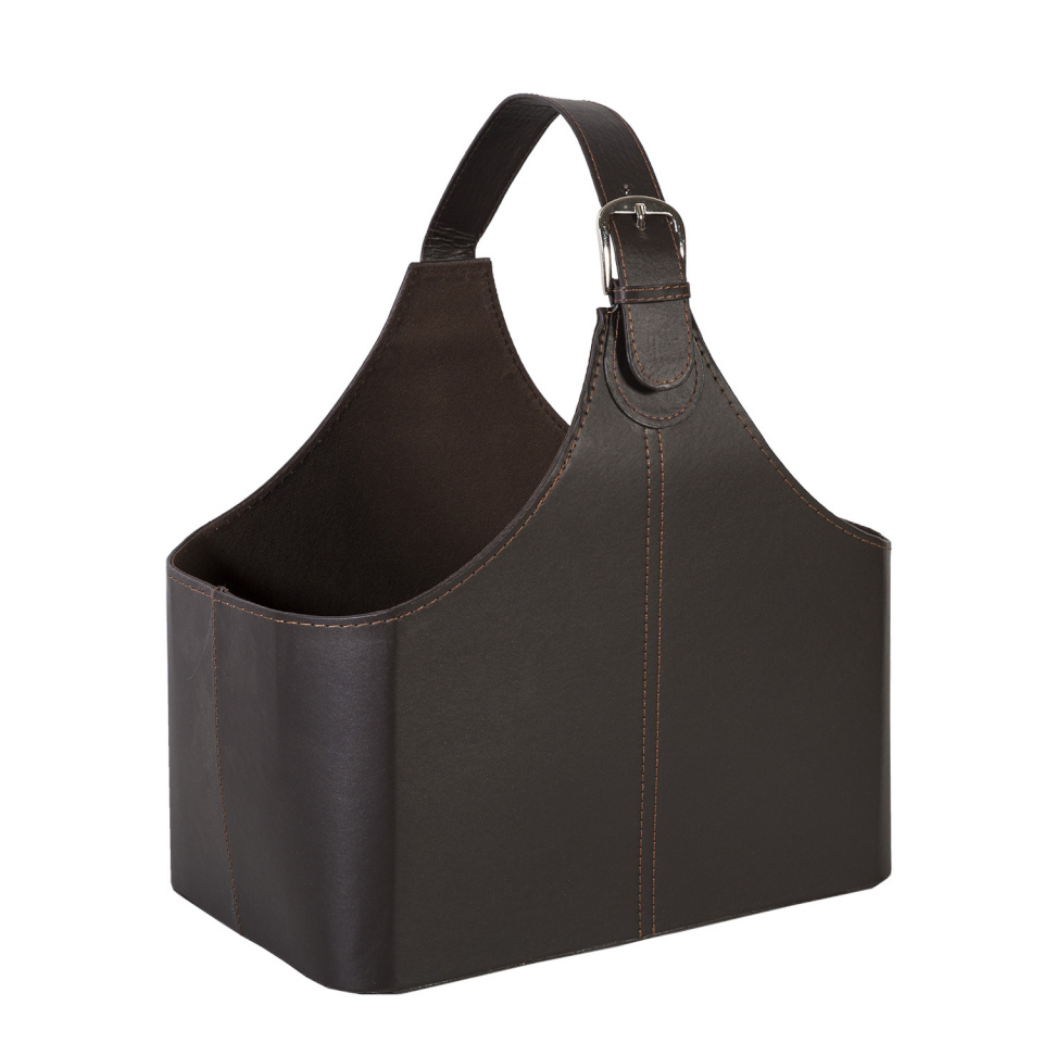 H4Y Ajalehe korv WALTER 22x38xH33cm, tumepruun, kunstnahk