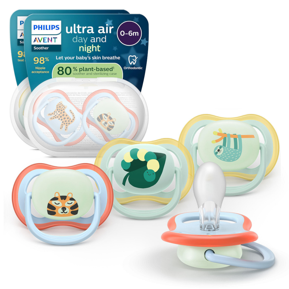 Philips Avent Ultra Air Day & Night lutt, 0-6 kuud, 4 tk, heleroheline/helesinine