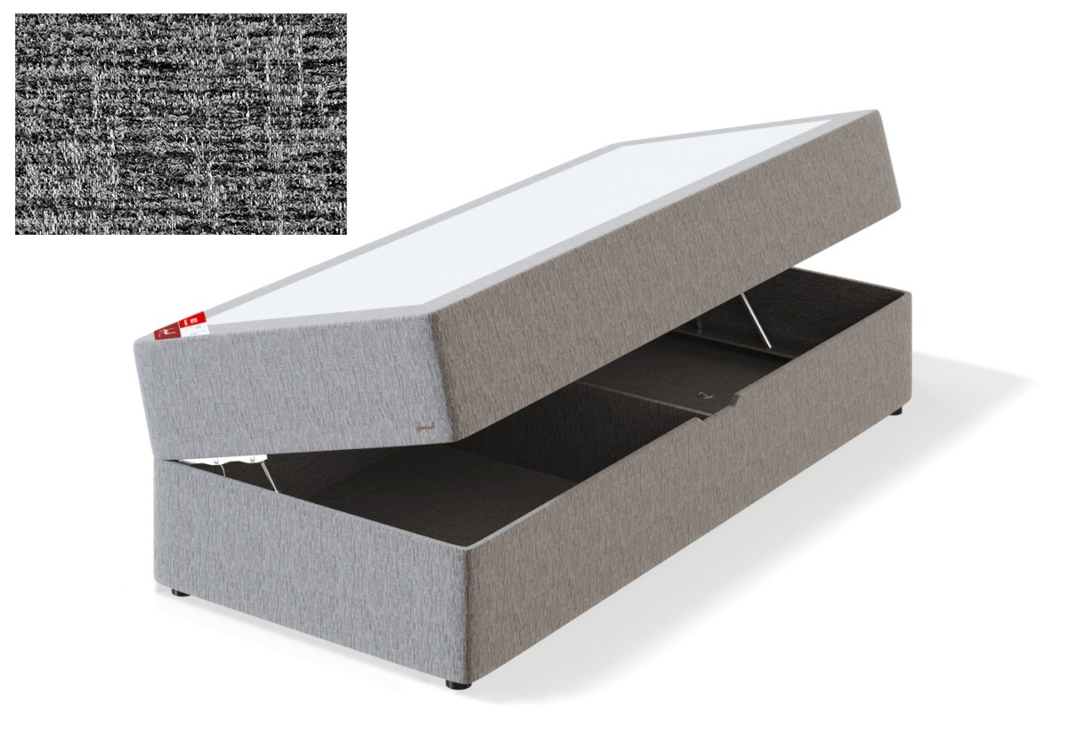 Sleepwell kušett panipaigaga RED POCKET STORAGE, 120x200x53cm, AVOLA tumehall, keskmine