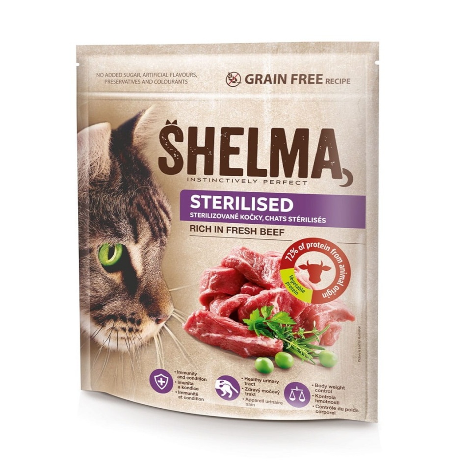 Shelma kuivtoit kassile Sterilised Rich In Beef, 750g