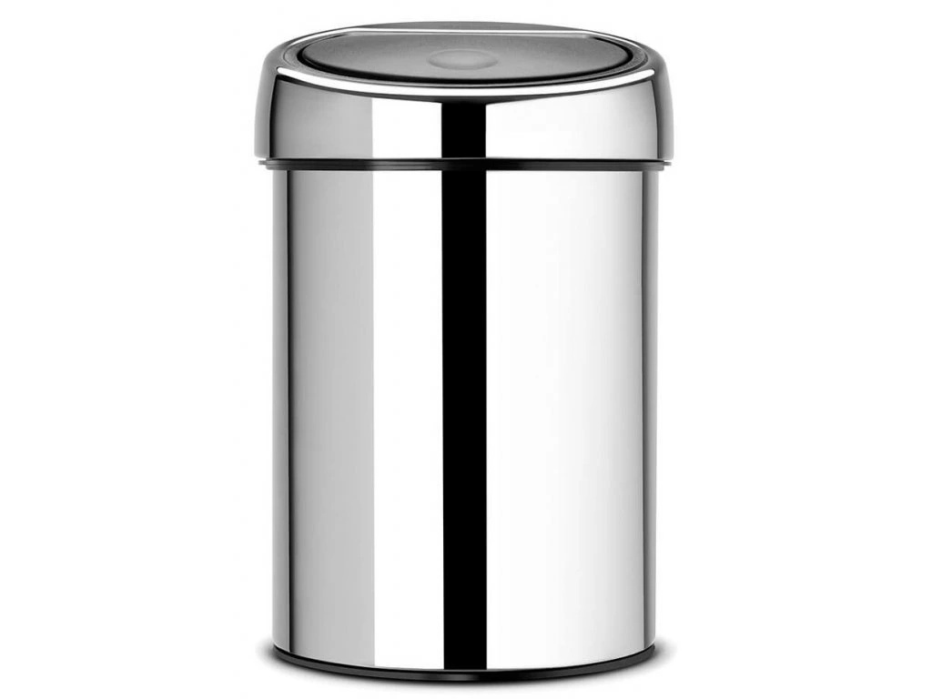 Brabantia prügikast Touch Bin, 3L, Brilliant Steel, hõbedane