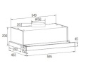 CATA õhupuhasti, Hood, TFB-5160 BK, Telescopic, Width 59.5 cm, 300 m³/h, Mechanical control, LED, must