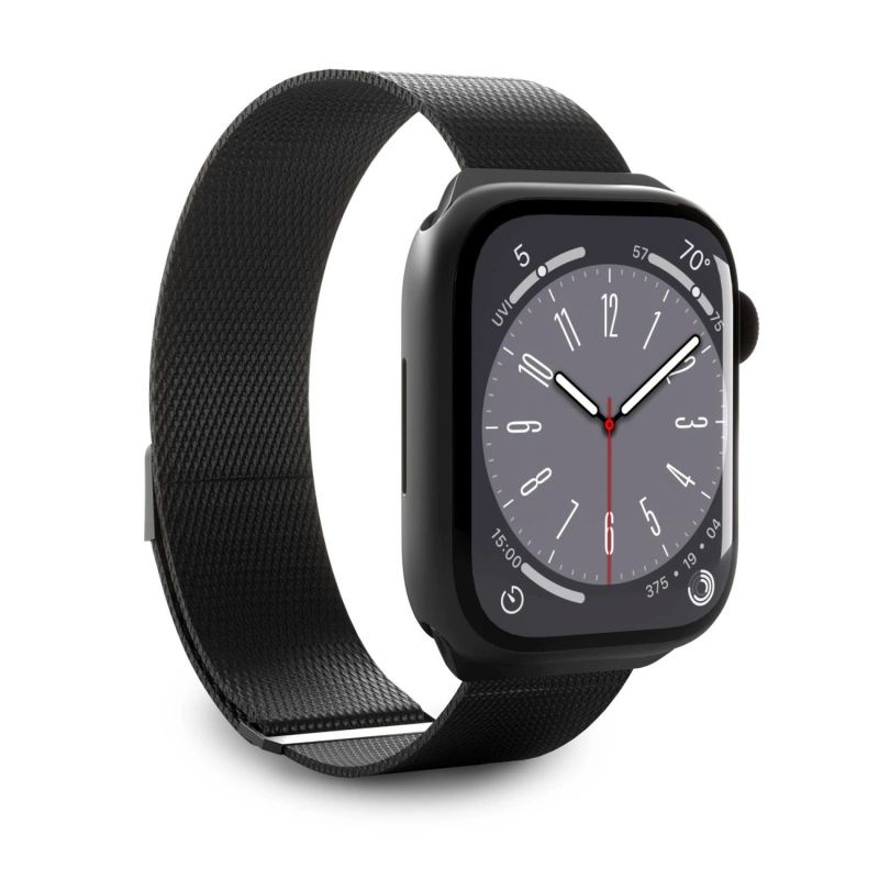 Puro Milanese Stainless Steel Apple Watch Band 38mm/40mm/41mm - Black