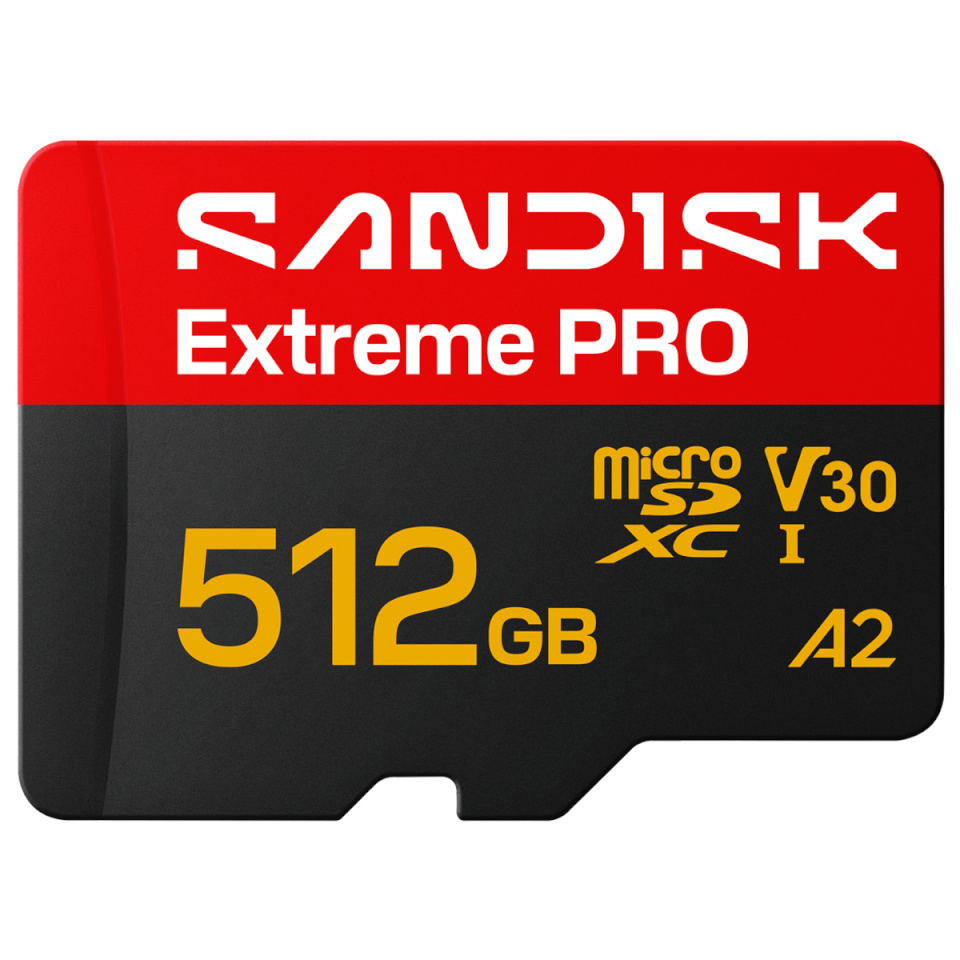 SanDisk 512GB microSDXC kaart Extreme PRO UHS-I R250 MB/s / W170 MB/s + SD-Adapter
