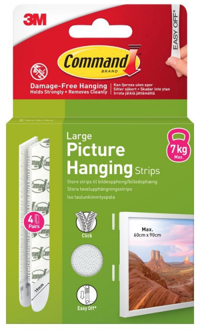 3M pildiriputusribad Command Strips Large 4tk, valge
