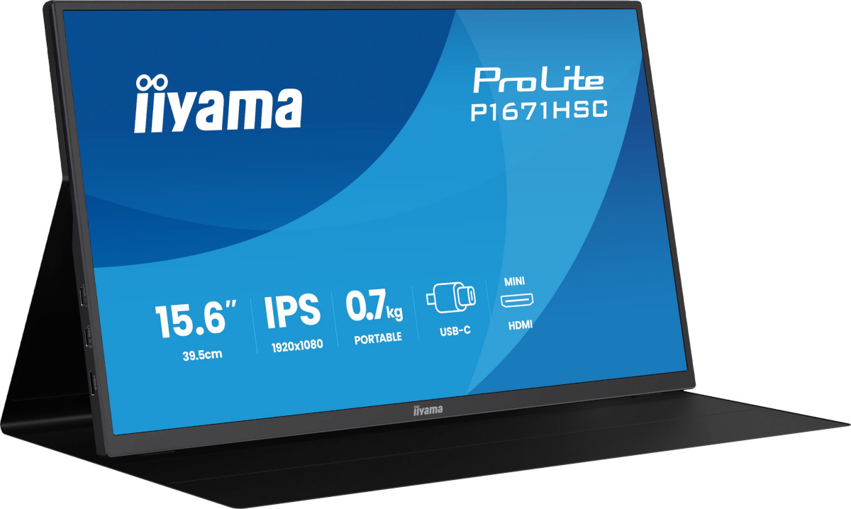 iiyama monitor 39,5cm (15,6") P1671HSC-B1 16:9 mHDMI+2xUSB-C IPS