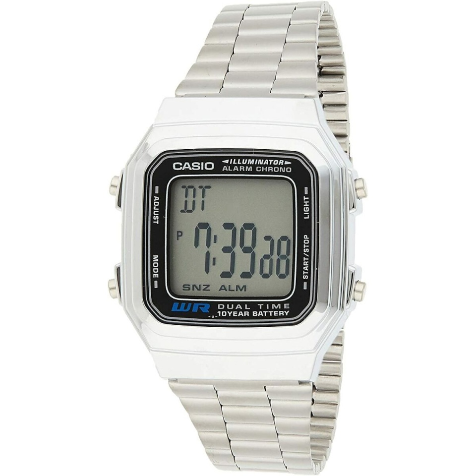 Casio unisex kell VINTAGE must Hõbedane (Ø 32 mm) (Ø 34 mm)