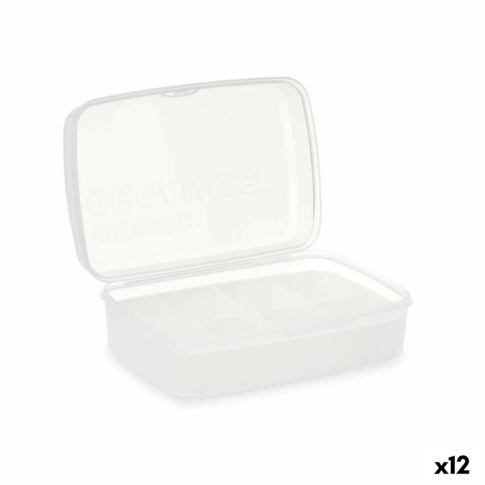 Kinvara kaanega säilituskarp valge läbipaistev Plastmass 21,5x8,5x15cm (12tk)