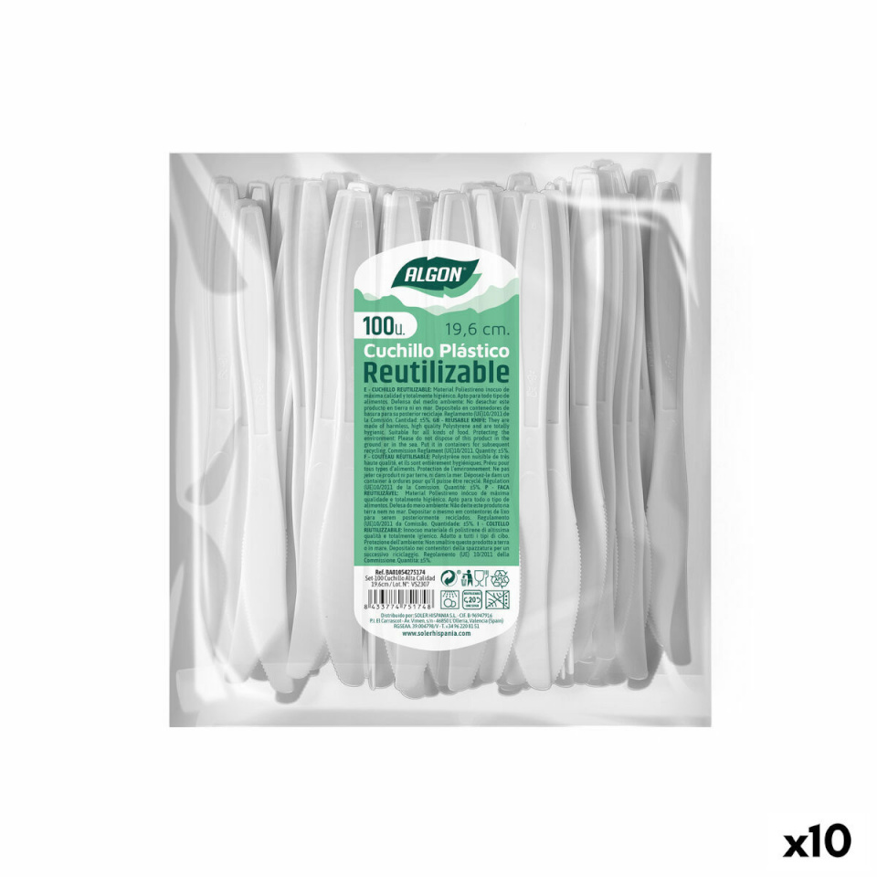 Algon nugade komplekt Taaskasutatav valge 10tk 19,6cm