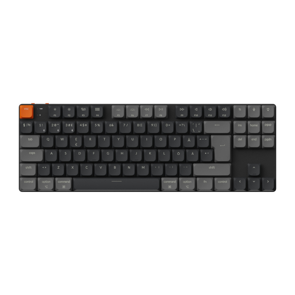 Keychron mänguklaviatuur K1v6 RGB Hot Swap TKL mehaaniline Low-Profile MX 2.0 punane
