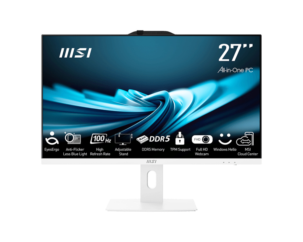 MSI lauaarvuti AIO AP272P 14M-1029EU i5-14400 27" IPS LED FullHD Non-Touch Anti-Glare 16GB SSD500GB M.2 AX211 WiFi 6E Windows 11 Pro valge