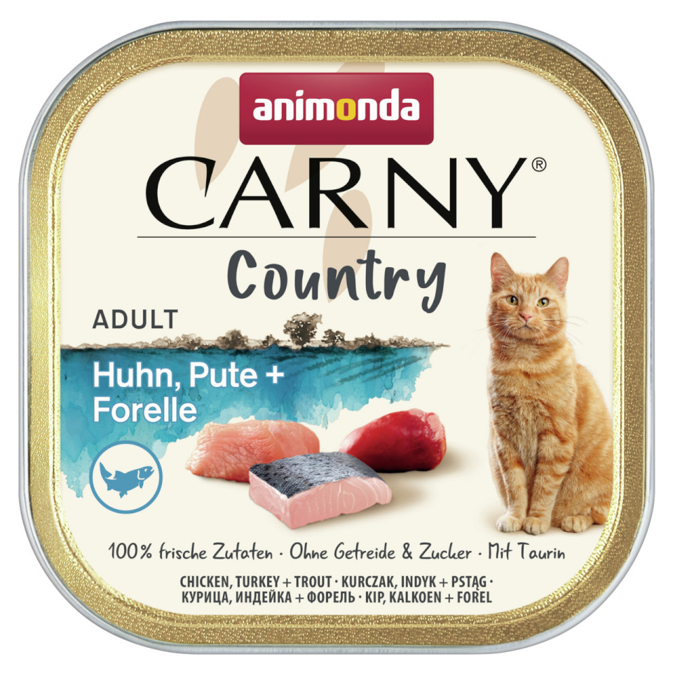 Animonda kassitoit Carny Country Chicken, Turkey + Trout, 100g