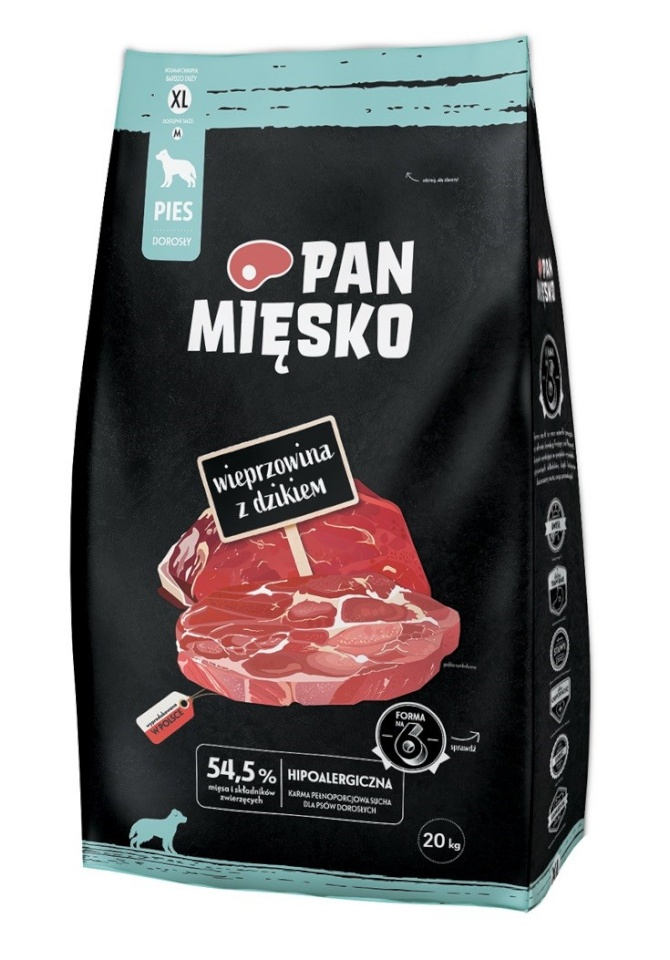 Pan Mięsko kuivtoit koerale Pork with Wild Boar XL, 20kg