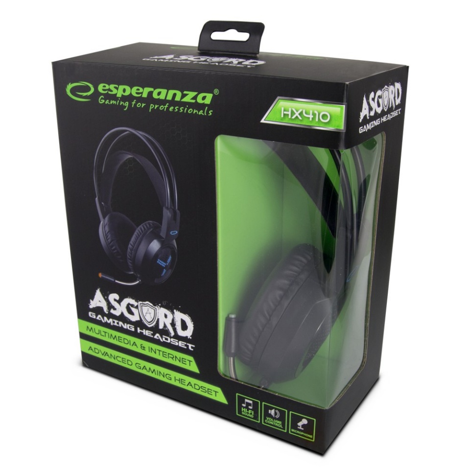 Esperanza kõrvaklapid Stereo gaming headphones with microphone asgard