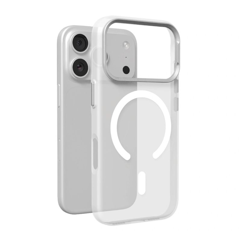 Puro Lightfeel iPhone 17 Pro Case Compatible with MagSafe - Transparent and White / iPhone 17 Pro