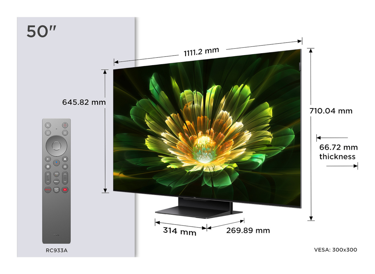 TCL-televiisor 50" C79K – 4K QD mini-LED Google TV