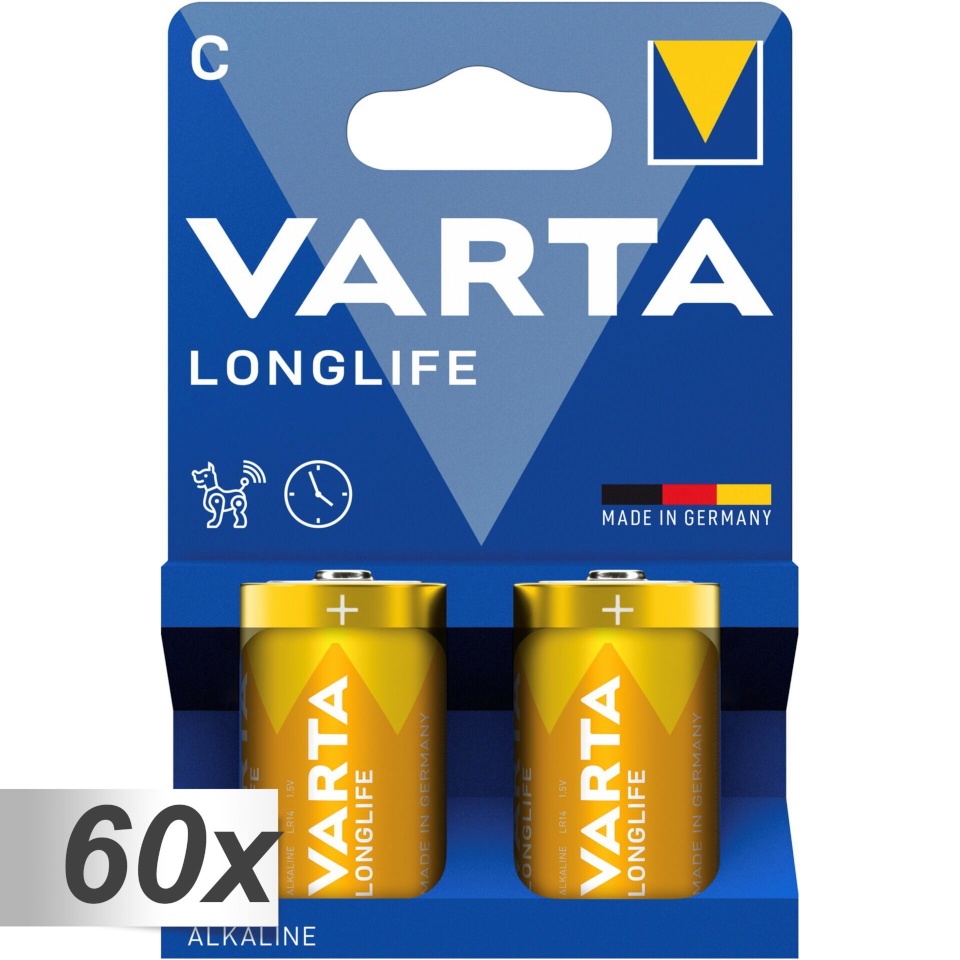 Varta patarei 60x2 Longlife Baby C LR 14