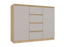 Top E Shop kummut CHEST OF DRAWERS WITH 2 DOORS AND 4 DRAWERS, ARTISAN OAK/CASHMERE COLOUR