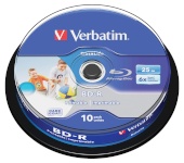 Verbatim toorikud BD-R Blu-Ray 25GB 6x Speed DL Wide Printable CB 10tk.