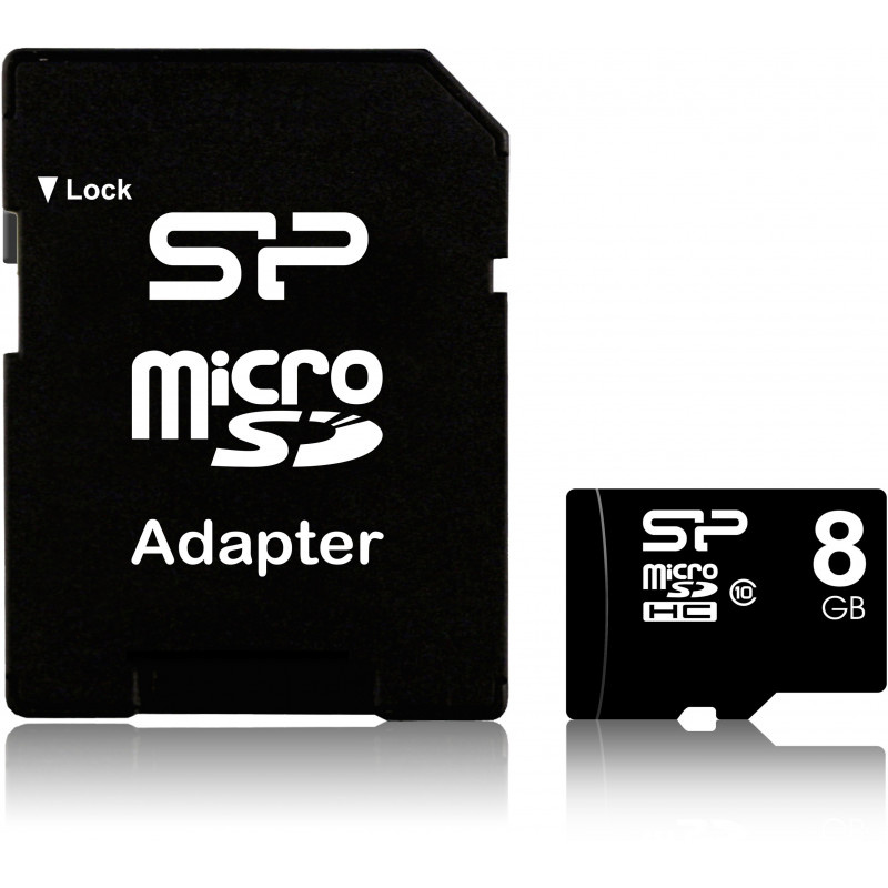 Silicon Power mälukaart microSDHC 8GB Class 10 + SD Adapter