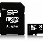 Silicon Power mälukaart microSDHC 8GB Class 10 + SD Adapter