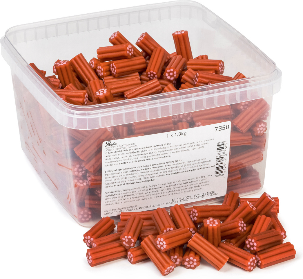 Panda lahtised kommid Strawberry-Filled Licorice, 1,8kg