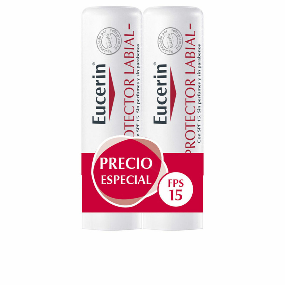 Eucerin Huulte kaitse Protector Labial Lote 2 Ühikut Spf 15 Pack 4,8 g