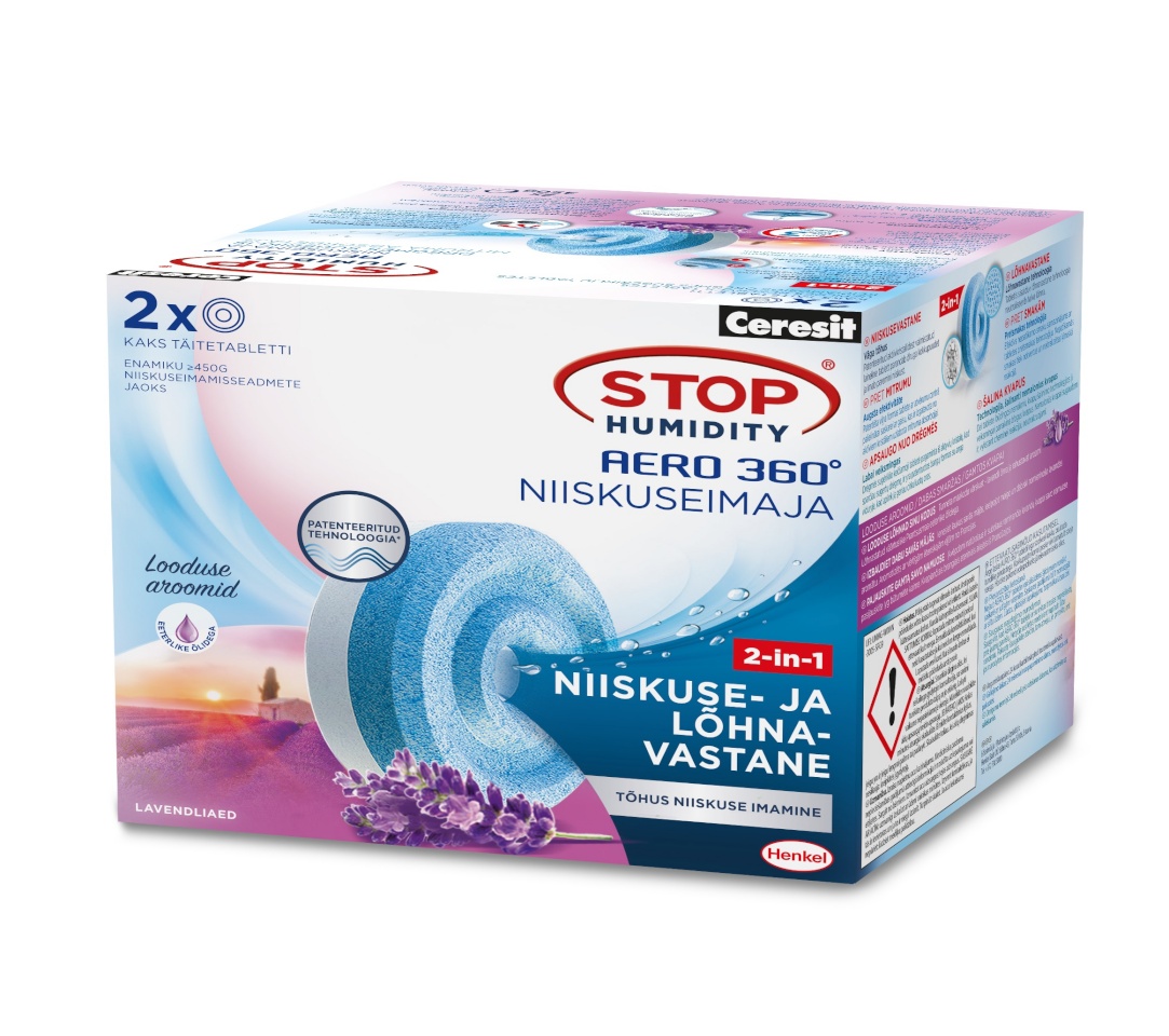 Stop Humidity AERO 360° niiskuseimaja täitetablett - Lavendel 2x450 g