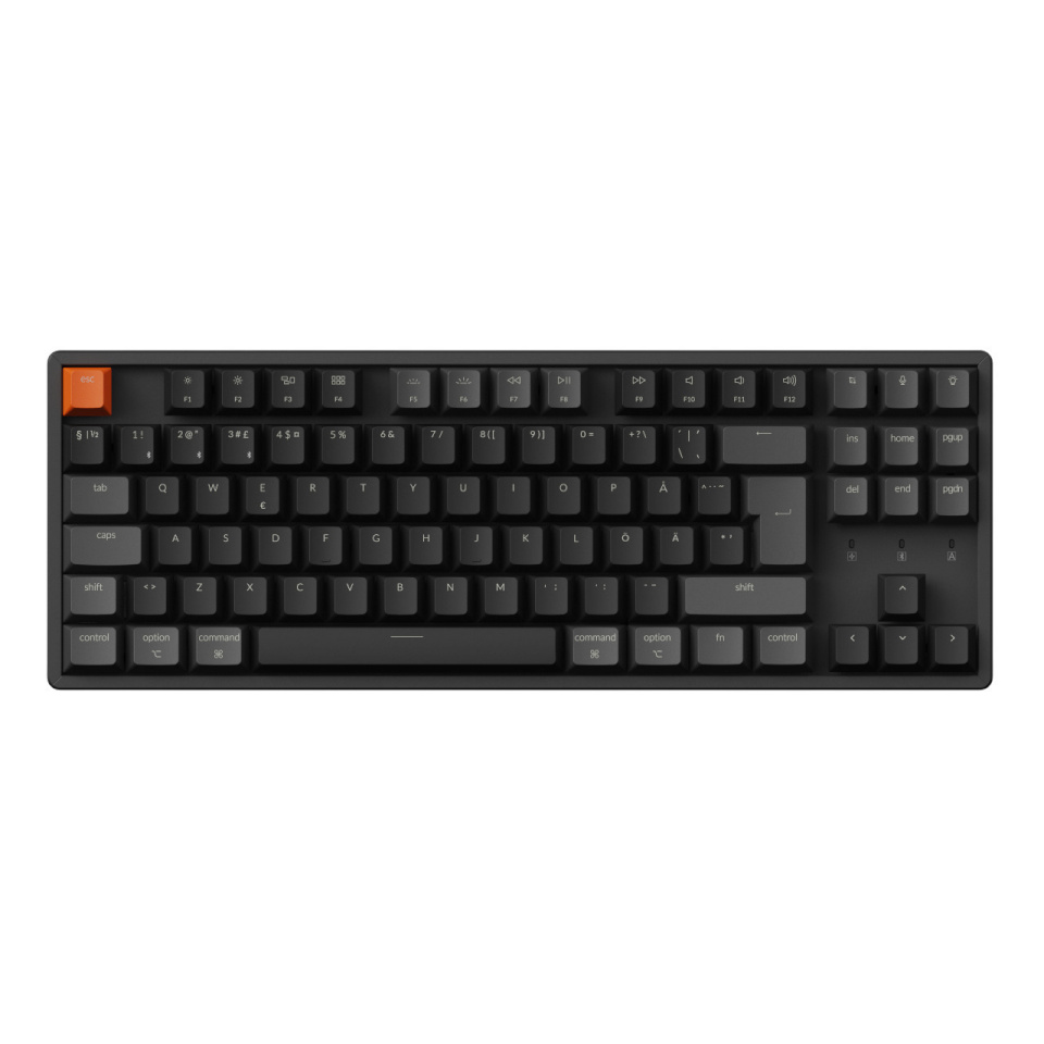 Keychron mänguklaviatuur K8v2 RGB Hot Swap TKL mehaaniline Super Red