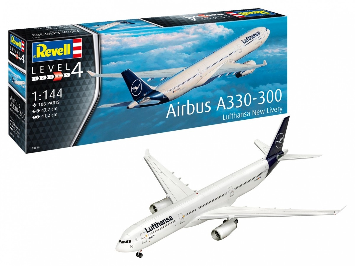 Revell liimitav mudel Airplane Airbus A330-300 Lufthansa 1/144