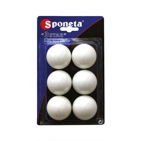 Sponeta lauatennisepall 3 star, 6tk/pk