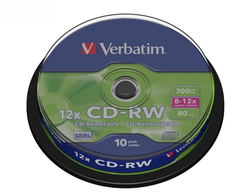 Verbatim toorikud CD-RW 8-12x 700MB 10tk Cake Box 4348