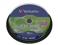 Verbatim toorikud CD-RW 8-12x 700MB 10tk Cake Box 4348