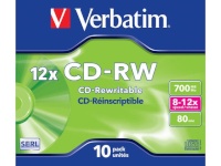 Verbatim toorikud CD-RW 12x 700MB 10tk Jewel Case 43148