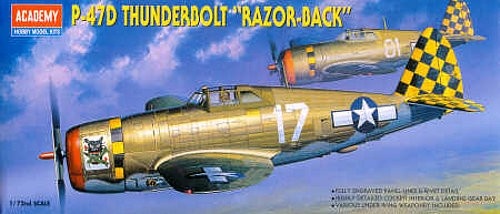 Academy liimitav mudel P-47 Thunderbolt Razorback