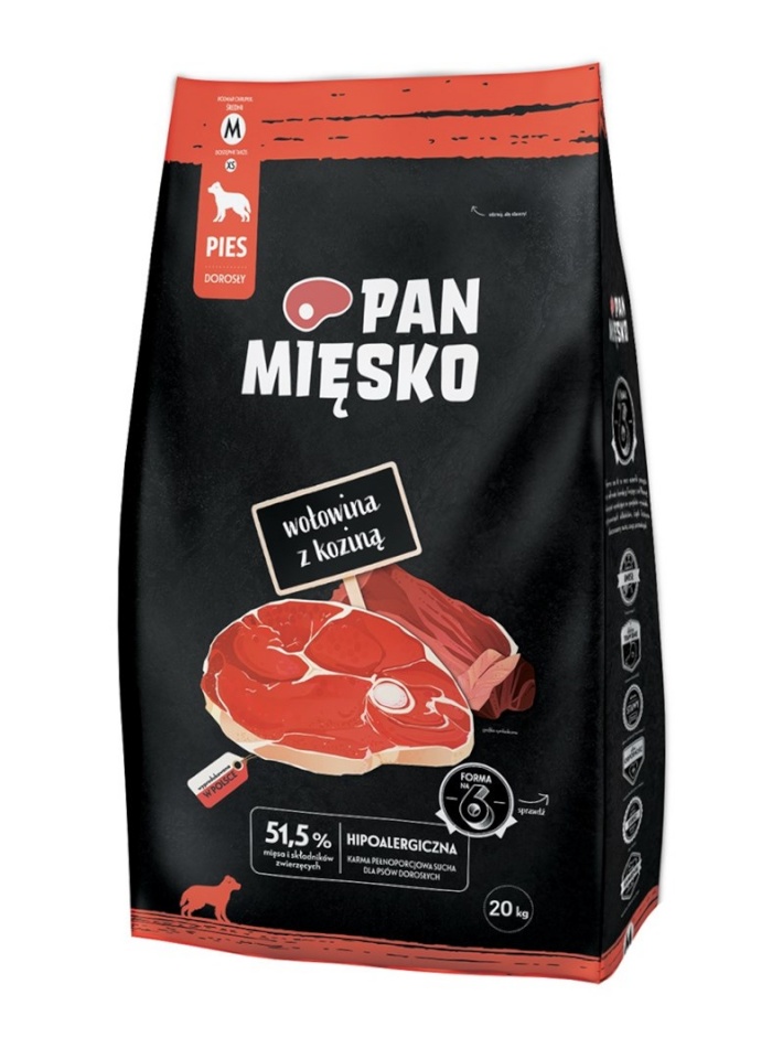 Pan Mięsko kuivtoit koerale Beef with Goat M, 20kg