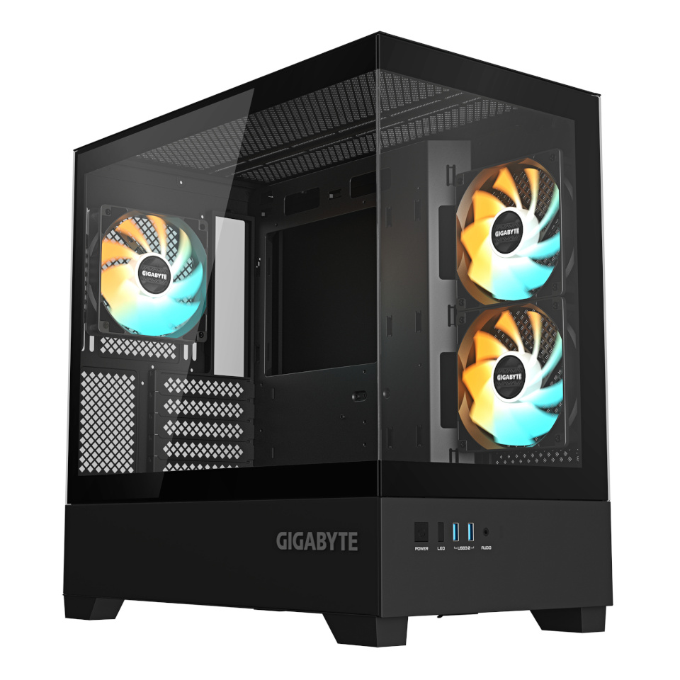 Gigabyte Panoramic GB-C201P M-ATX kesktornkorpus, must
