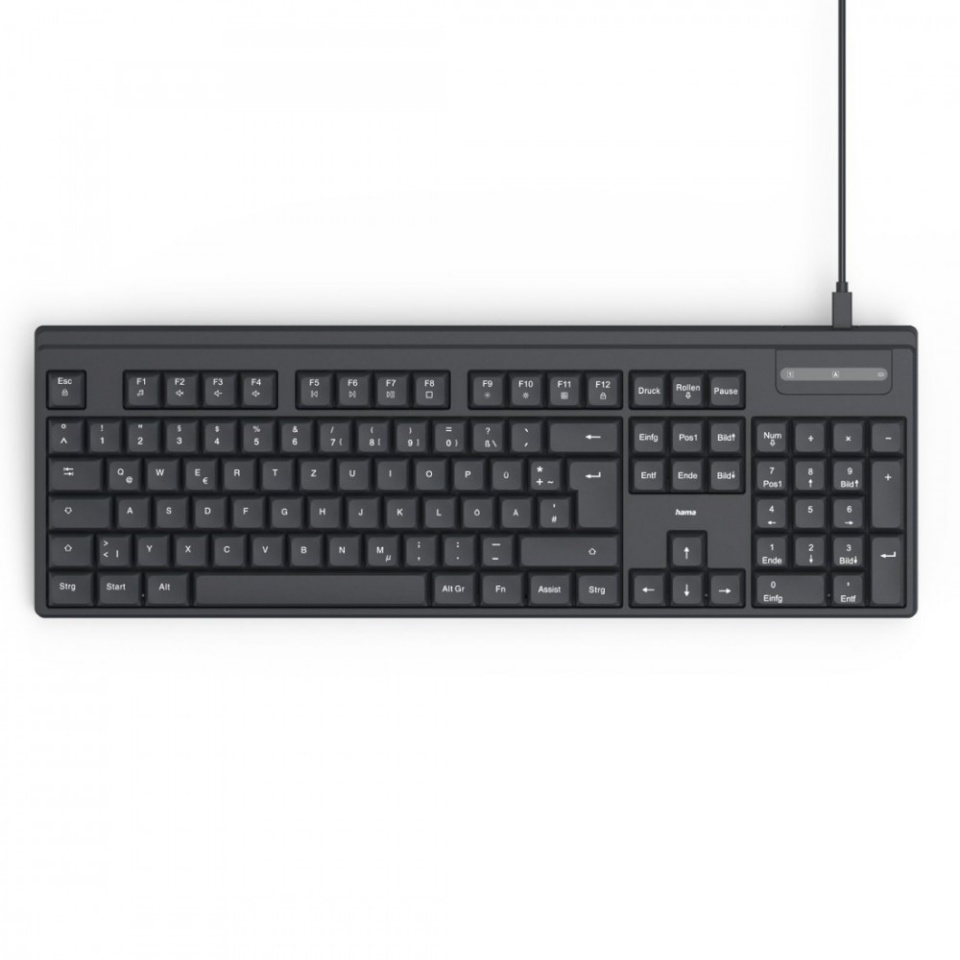 Hama klaviatuur Wired Keyboard CK-100 must