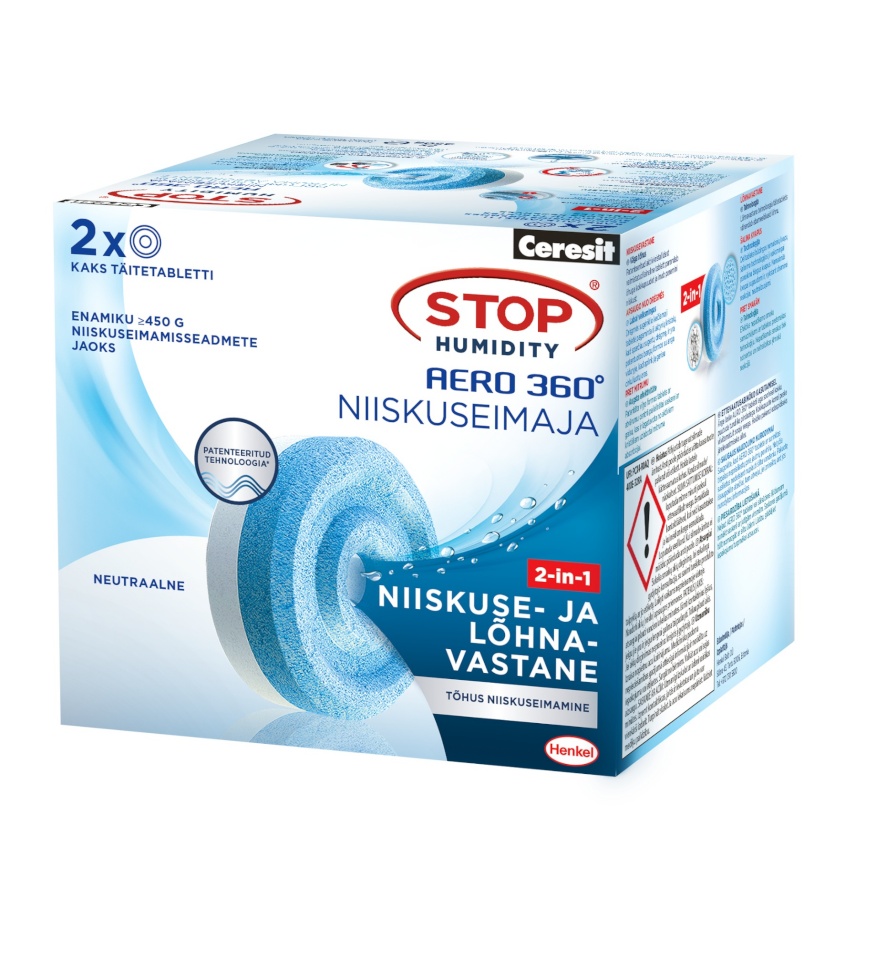 Stop Humidity AERO 360° niiskuseimaja Stop Humidity täitetablett - Neutraalne 2x450 g