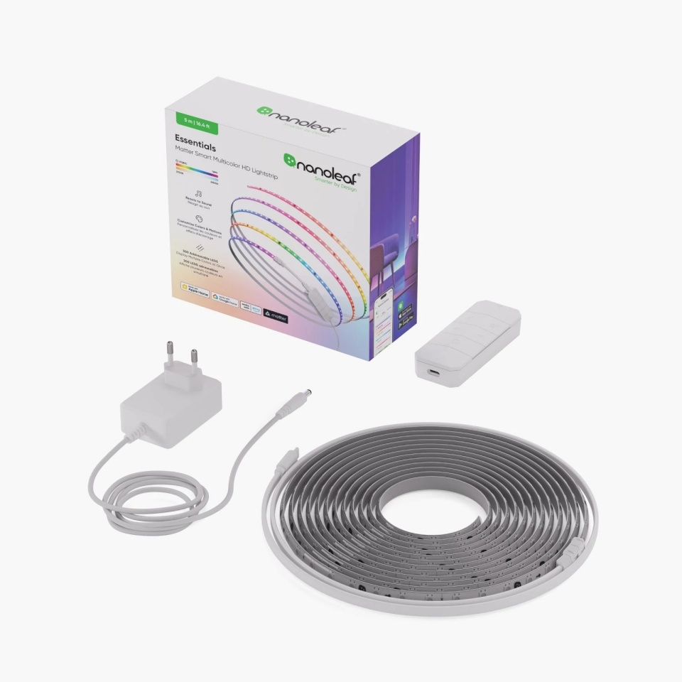 Nanoleaf Essentialsmatter Smart Addressablemulticolour HD Lightstrip 5m 300 LEDs