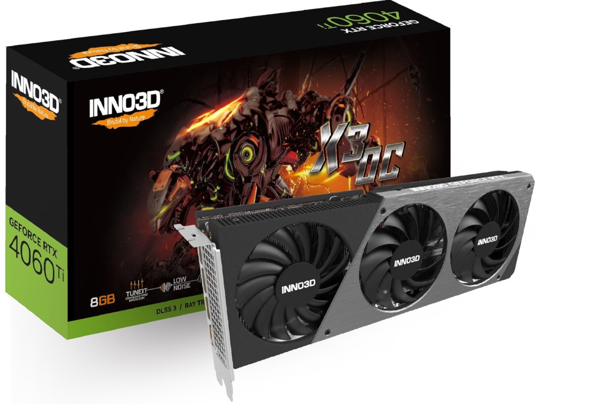 INNO3D videokaart nVidia GeForce RTX 4060 TI X3 OC 8GB GDDR6 DLSS 3