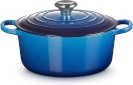 Le Creuset Signature ümmargune malmpann, 22 cm, sinine