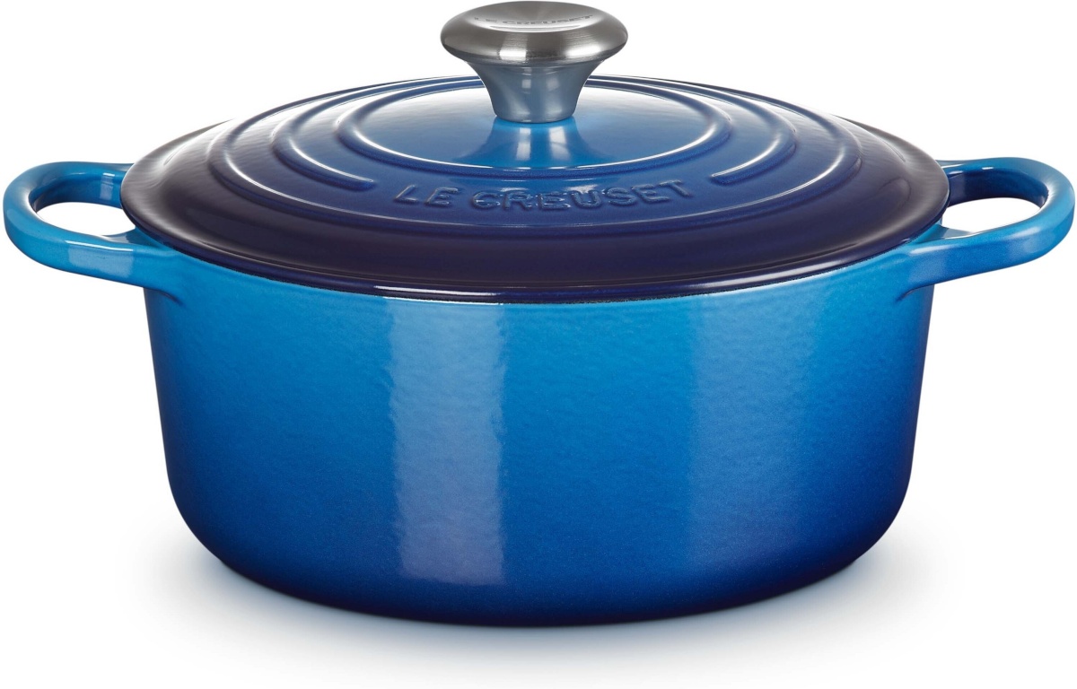 Le Creuset Signature ümmargune malmpann, 22 cm, sinine