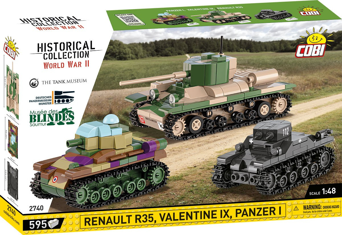 Cobi klotsid Renault R35 - Valentine IX - Panzer I