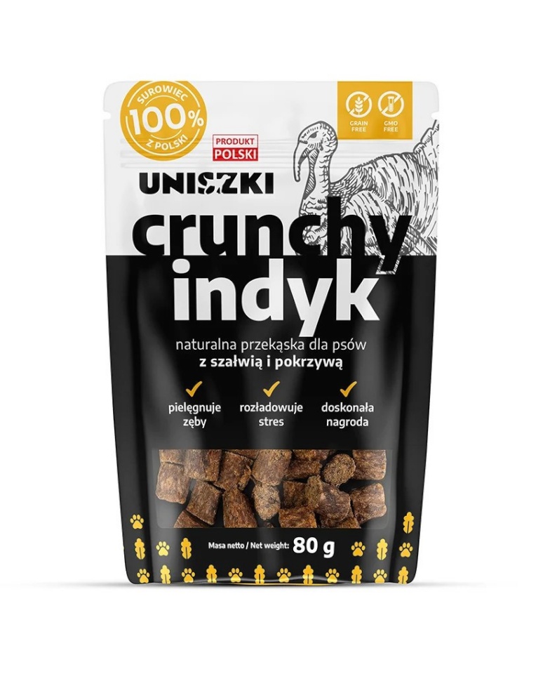 Uniszki maius koerale Crunchy Turkey with Sage and Nettle, 80g