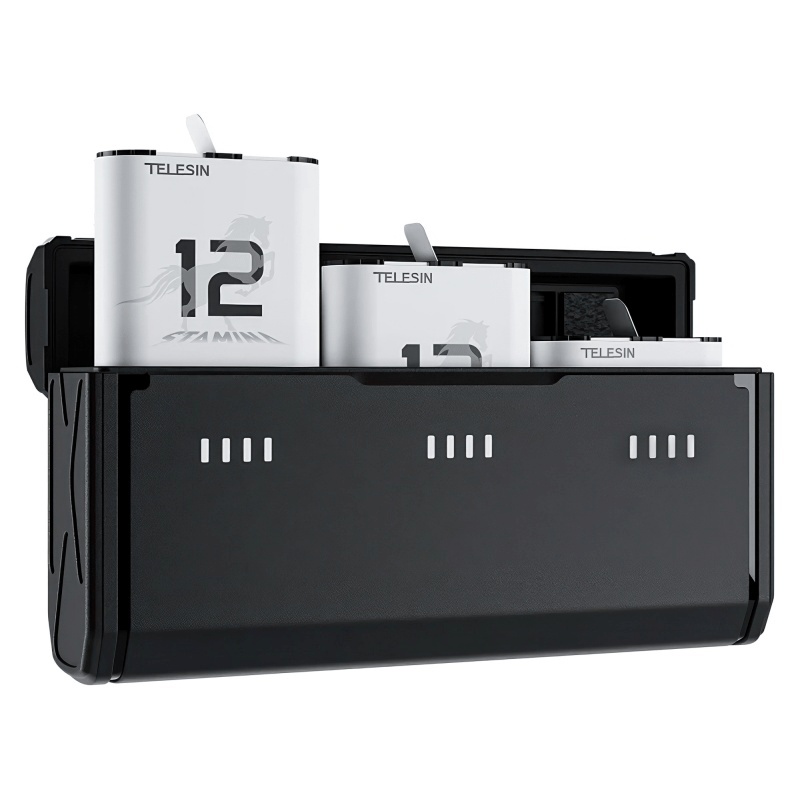 Telesin S0-ECB-01-TGP three-channel charger kit and two batteries for GoPro Hero 9/10/11/12