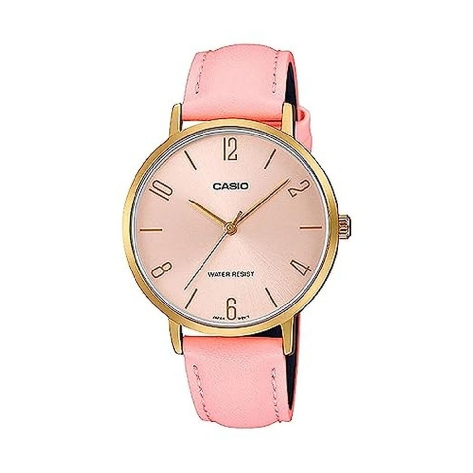 Casio naiste kell MINIMAL GOLD, LEATHER - PINK (Ø 34mm)
