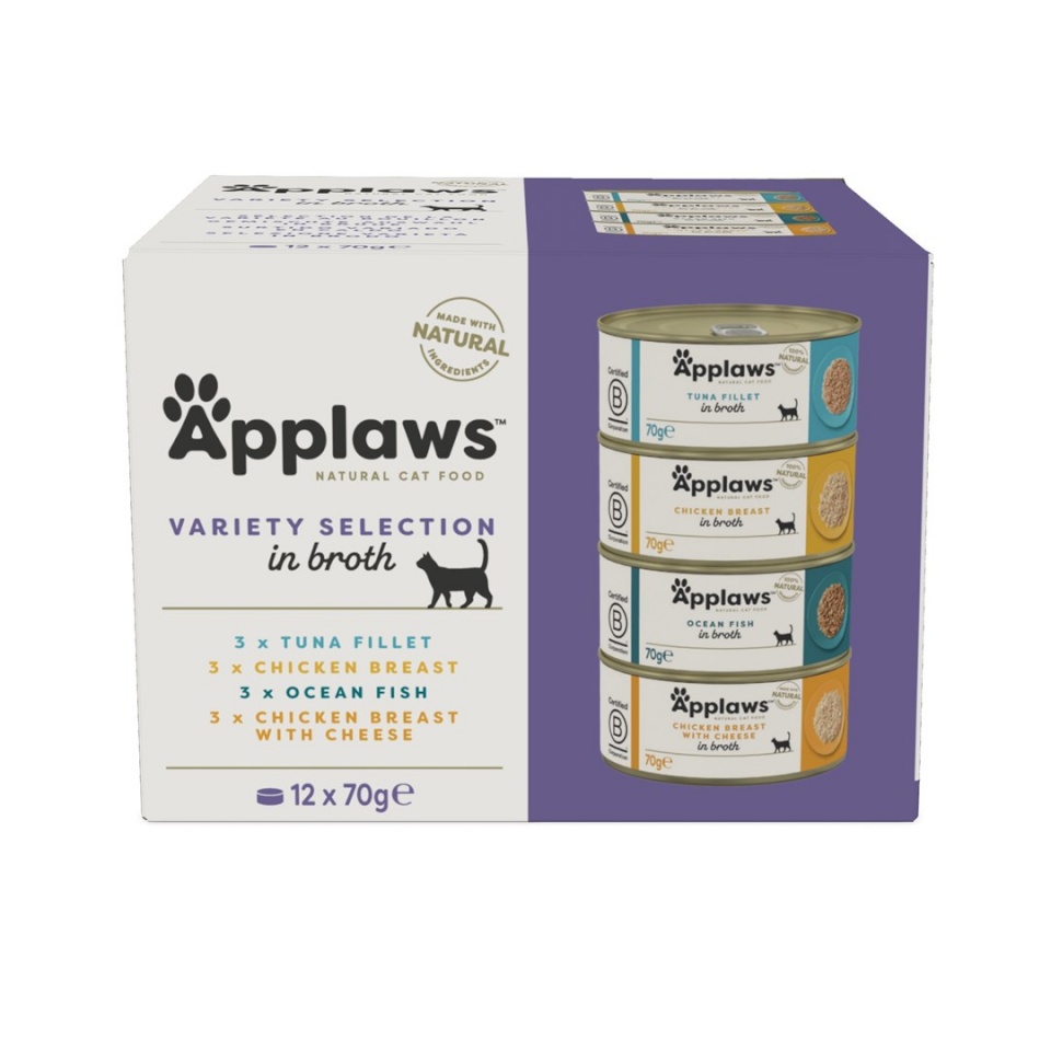 Applaws kassitoit Variety Selection Multipack in Broth, 12x70g